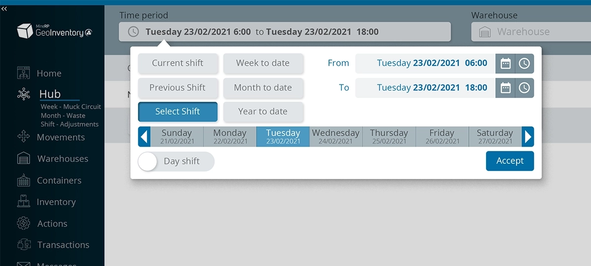 Date picker Pick shift copy
